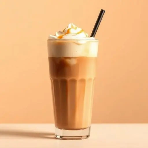 Caramel Frappé ice-protein-coffee at Pure Nutrition